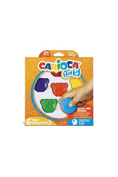 CARIOCA Carioca Teddy Baby Crayons 6 Pack (+1 Year)