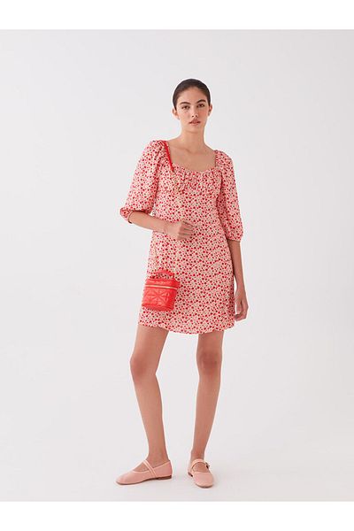 LC Waikiki Lcw Square Neck Floral Women's Dress