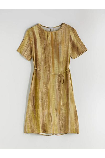 LC Waikiki Lcw Grace Sari Crew Neck Tie Dye A-Line Dress