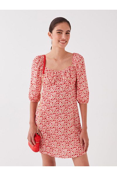 LC Waikiki Lcw Square Neck Floral Women's Dress