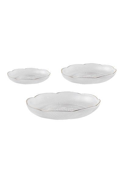 sharpdo Three Piece Fluorescent All Bright Glass Daily Plate Set