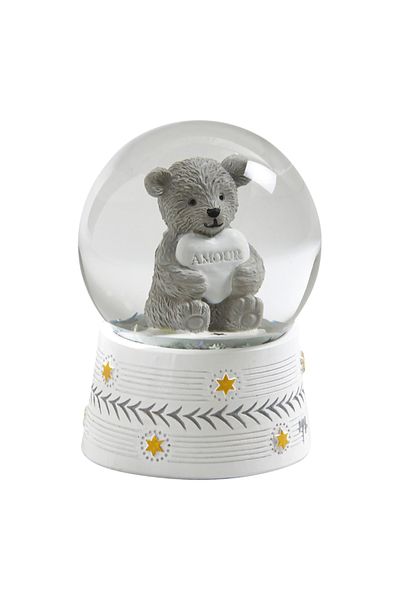 Mathilde Snow Globe with Gray Bear