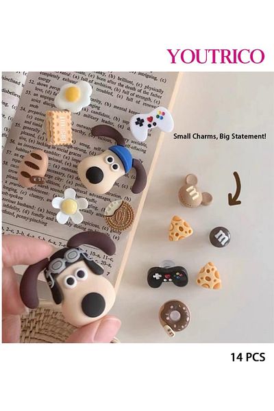 Youtrico 14pcs Game Console Dog Series Jibbitz Charms for Crocs - DIY Slipper Ornament