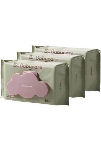 Bc Babycare Babycare Baby Wipes, Pack of 3, 80 Pieces Each, Soft Cotton, Gentle for Sensitive Skin