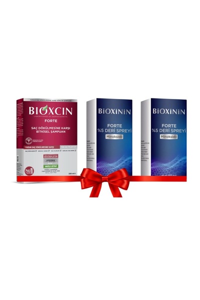 Bioxcin %5 Deri Spreyi 2 Adet + Bioxcin forte Şampuan 300 Ml