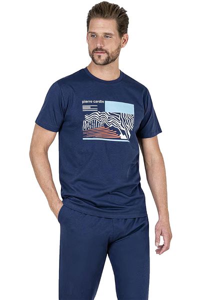 Pierre Cardin 100% Cotton Summer Men's Pajamas Set with Pockets