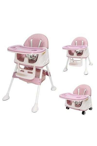 Yelajoy MultiFunctional Baby High Chair,Removable Seat & Tray for Easy Clean,with Dining Tray,Pink