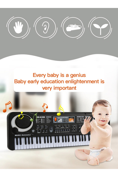 sharpdo Electronic Organ Musical Instrument 61 Keys Multi-function With Microphone