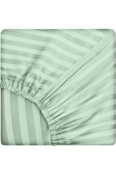 Five Store Double bed linen, elastic cover, Elegance, damask cotton, 1 cm stripe, vernil, 4 pieces