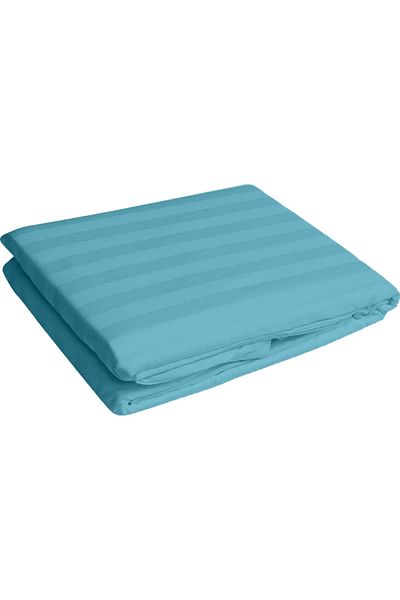 Five Store Fitted sheet with elastic in damask, density 130 g/m2, Turquoise, 90/200cm