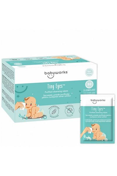 Baby Works Purified Baby Works Tiny Eyes Wet Wipes for Cleaning Eyes, 30 pcs, 0 months+