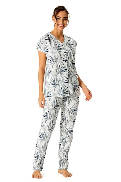 U.S. Polo Assn. US Polo AssnSet de pijamale 100% bumbac, cu nasturi la gat