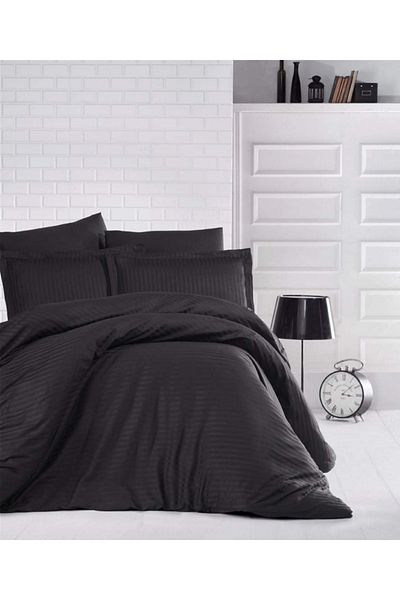 Five Store Damask bed sheet, density 130 g/m2, Black, 180/220cm