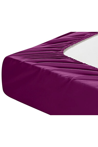 Five Store Bed sheet with elastic in 100% ranforce cotton, density 120 g/sqm, Purple, 90/200cm