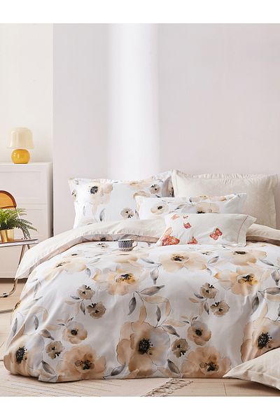 Donetella 4-Piece Printed Duvet Cover Set, Single Size 160x220cm, Microfiber, (Whitout Filler).