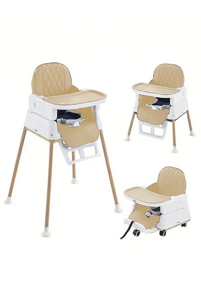 Yelajoy 3 in 1 Baby Dining High Chair,Foldable Easy Clean,Removable Cushion with Adjustable Foldable Feet