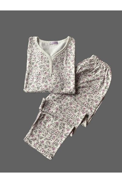 denizhomecollection Plus Size Long-Sleeve Cotton Women's Pajamas