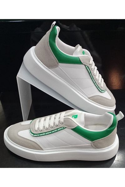Pierre Cardin Daily Comfortable Casual Lace-Up Walking Shoes Men's Sports Shoes White