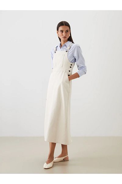 LC Waikiki Lcw Modest Beige Square Collar Jean Salopet