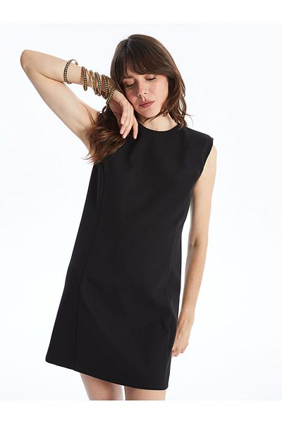 LC Waikiki Lcw Women's Crew Neck Straight Dress Fast Fashion