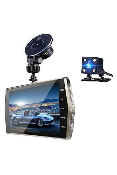 TECHSTAR ® T667 Fullhd Dual Car Dvr Video Camera, 170° Angle, 4" Display, Motion Sensors And Night Vi