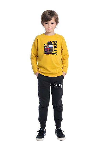 FYK KİDS Boy's Rally Printed Zero-Collar Religious Bottom-Top Set