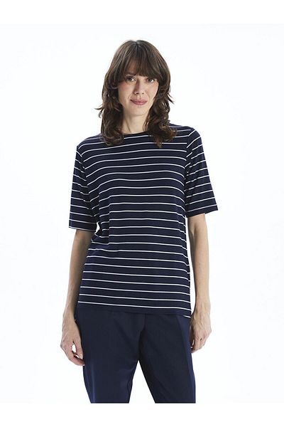 LC Waikiki Tricou cu dungi pentru femei Crew Neck (S5)