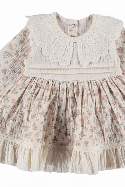 minuma Baby Girl Organic Floral Patterned Dress 9/24 Months