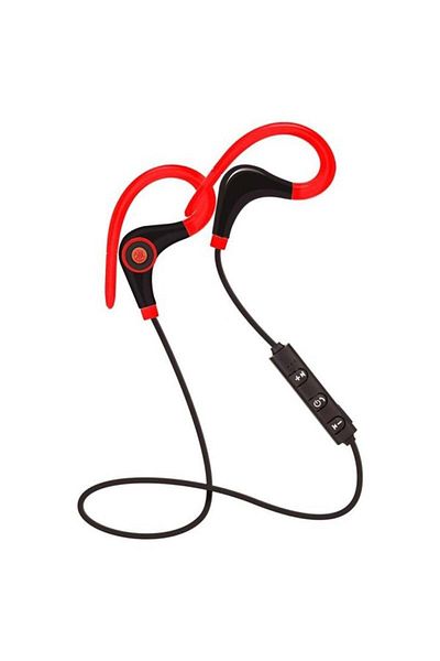 TECHSTAR Căști wireless ® BT200, Bluetooth 4.1, audio HD, rezistente la transpirație, comenzi cu fir, roșii