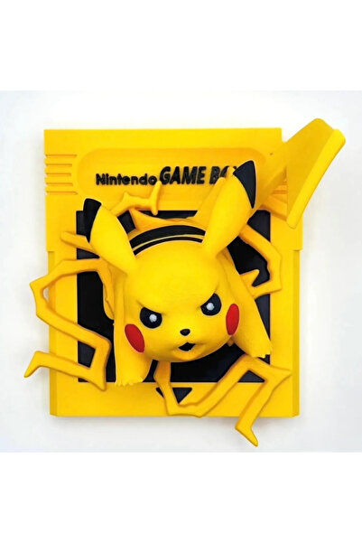 Phigo Pokémon Yellow Pikachu Oyun Kartı Dekoru - 20x20 cm Game Boy Koleksiyon Ürünü