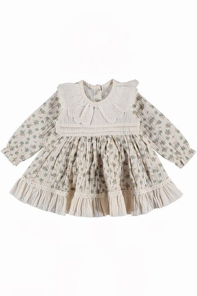 minuma Baby Girl Organic Floral Patterned Dress 9/24 Months