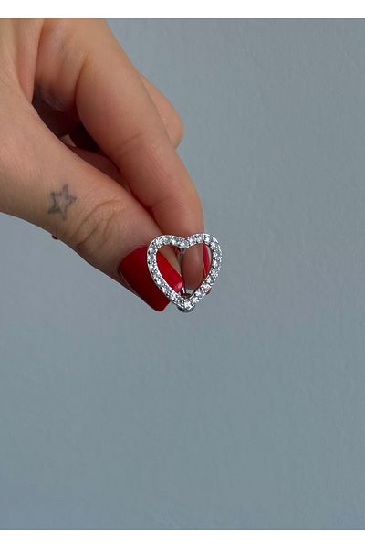 Home Sihra Accessories Heart Model Belly Button Ring Silver Color