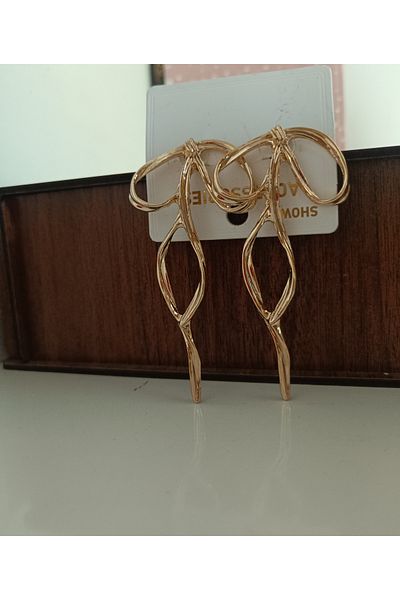 Kudi Long Bow Steel Earrings