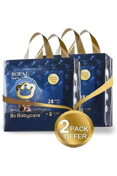 Bc Babycare Babycare Royal Baby Diaper Pants, Size 6, 15-25 kg, 56 Pieces, Pack of 2