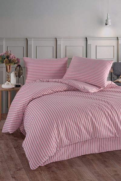 LUYASHOP Cotton Satin Single Fitted Sheet Duvet Cover Set Dusty Rose