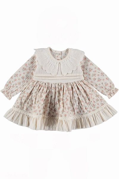 minuma Baby Girl Organic Floral Patterned Dress 9/24 Months