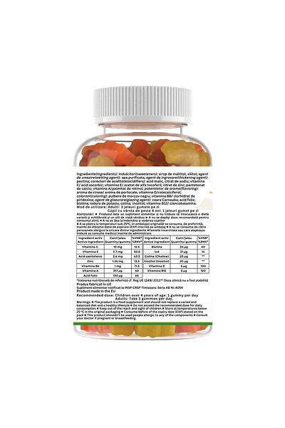 OEM Multivitamins Kids fara zahar, Vegan Gummy Toomax, 60 Jeleuri Gumate
