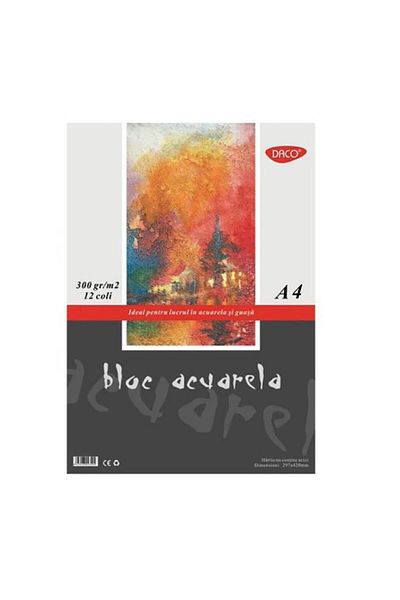 daço Daco A4 Watercolor Drawing Pad, 12 Tabs, 300 g/m²