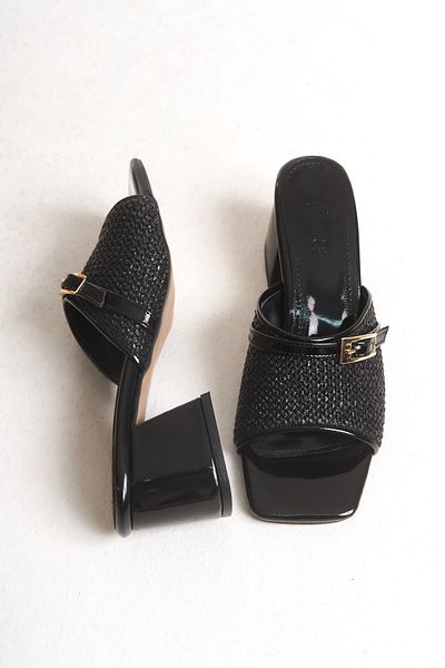 Liza Shoes Jayla Women's Straw Detailed Belted Slippers A026-K316