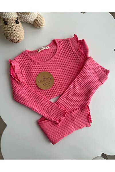 ArdenKids Şeker Pembe Fitilli Alt Üst Takım
