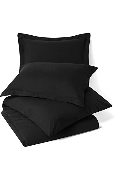 Five Store Duvet cover made of 100% ranforce cotton, density 120 g/sqm, Black, 140/210cm