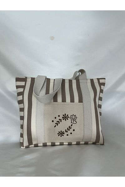 LTS bag Linen Shoulder Bag (Stripes)