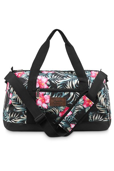 zagatto Geantă de cabină 20L, model floral negru, impermeabilă, 40x25x20 cm, curea pentru troler, compatibilă cu Wizz/Ryanair, ZG824