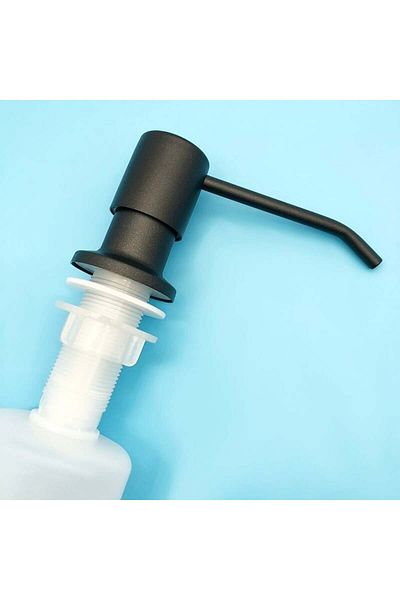 TECHSTAR Dozator încorporat negru, pentru chiuvetă, săpun, detergent, 300 ml