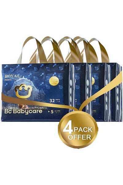 Bc Babycare Babycare Royal Baby Diaper Pants, Size 5, 12-17 kg, 128 Count, Super Mega Pack