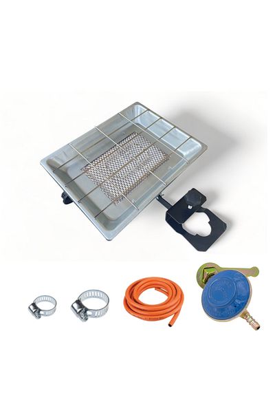 COBI SMART® Pachet complet arzator pe gaz Nurgaz, 3000 W, incalzitor, furtun gaz 2 m, 2 coliere, ceas butelie