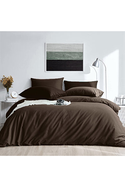 Five Store Duvet cover made of 100% ranforce cotton, density 120 g/sqm, Brown, 140/210cm