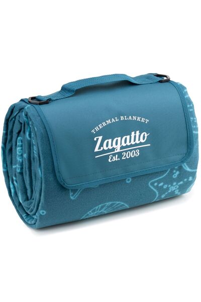 zagatto Pătură de picnic impermeabilă, bleumarin, 200x200 cm, termică, portabilă, 6–8 persoane, ZG905