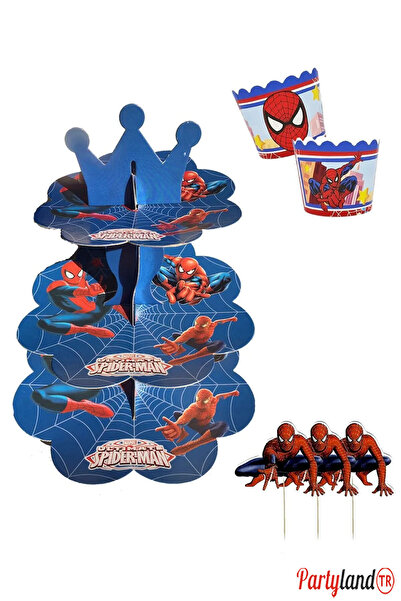 SPIDERMAN PartylandTR Cupcake Seti ( 1 Adet Stant - 20 Adet kürdan - 25 Adet ...