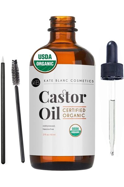 Kate Blanc Cosmetics زيت الخروع العضوي النقي المعصور على البارد بنسبة 100% - ...